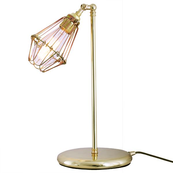 brass industrial table lamp