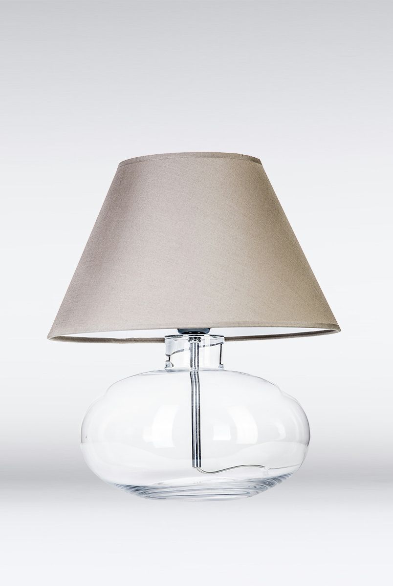 small grey table lamp