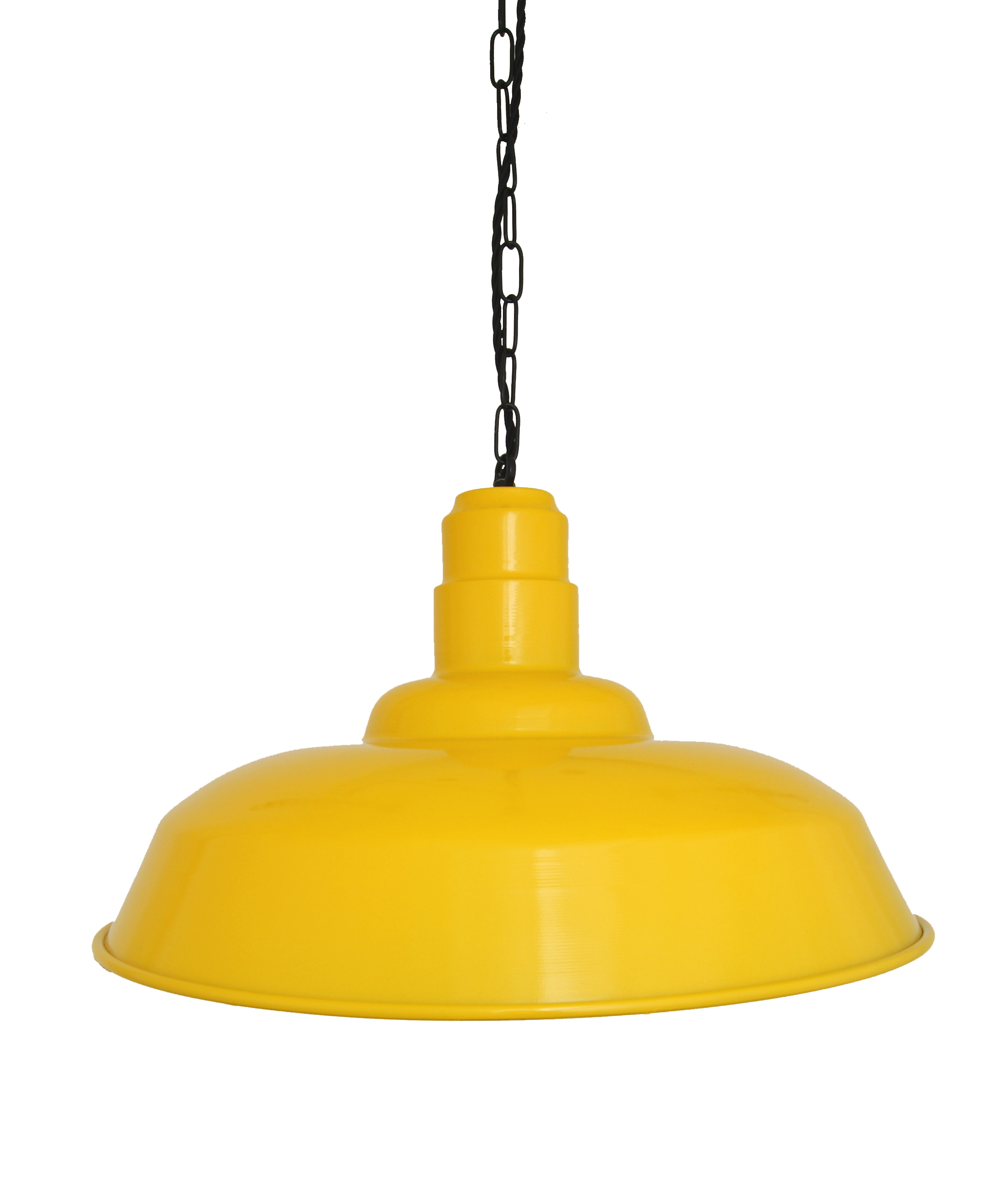 yellow industrial pendant light